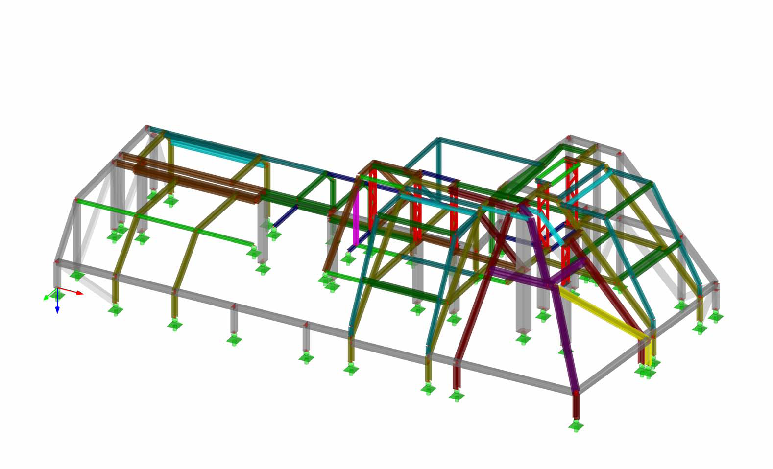 Original Structure - Every Color represents a different type of steel profile